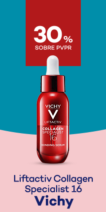 S&eacute;rum Liftactiv Collagen Specialist 16 da marcha Vichy com destaque promocional de 30% sobre pre&ccedil;o de Venda ao P&uacute;blico Recomendado